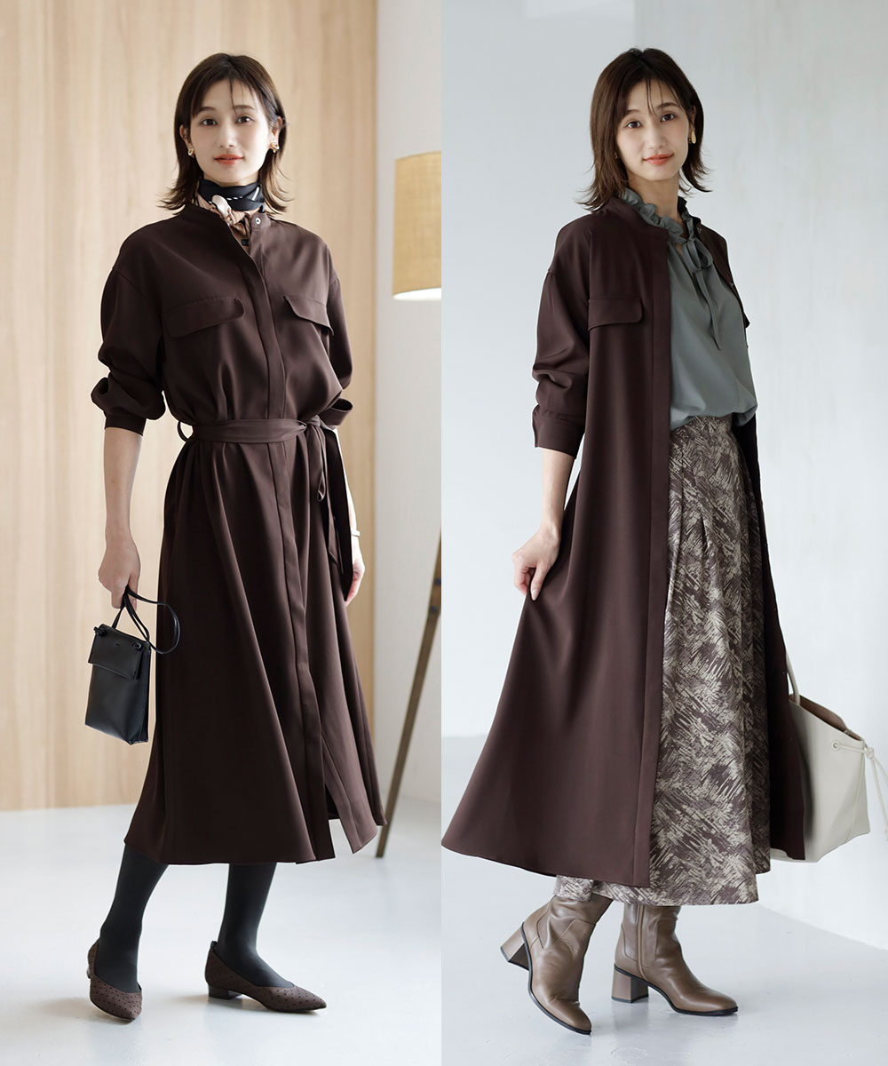 バンドカラーコートワンピース | ラインナップ | ファッションレンタル【EDIST. CLOSET】