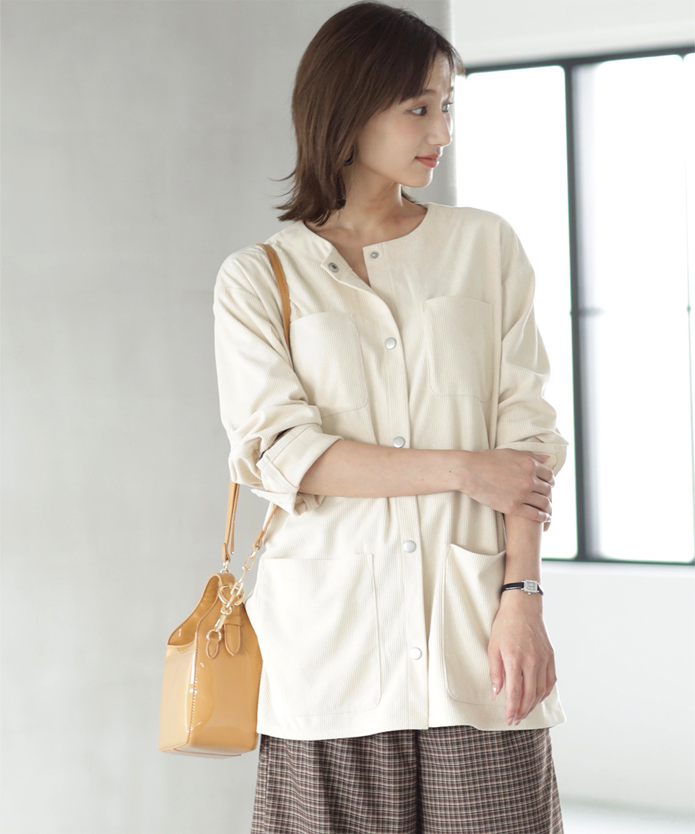 コーデュロイノーカラーロングジャケット | ラインナップ | ファッションレンタル【EDIST. CLOSET】