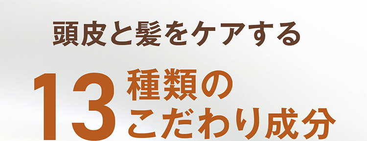 頭皮と髪をケアする13種類のこだわり成分