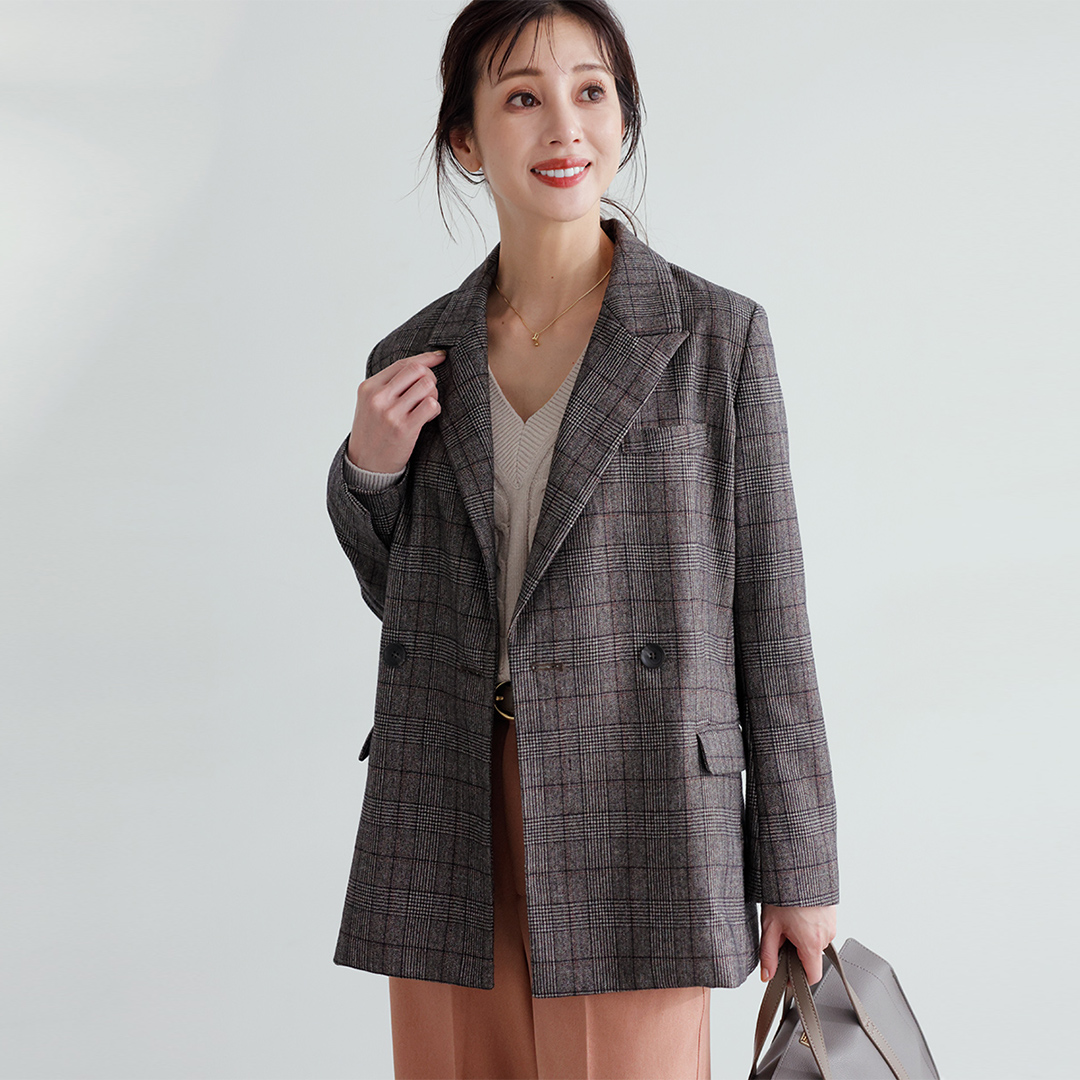 グレンチェック柄ダブルジャケット | ラインナップ | ファッションレンタル【EDIST. CLOSET】