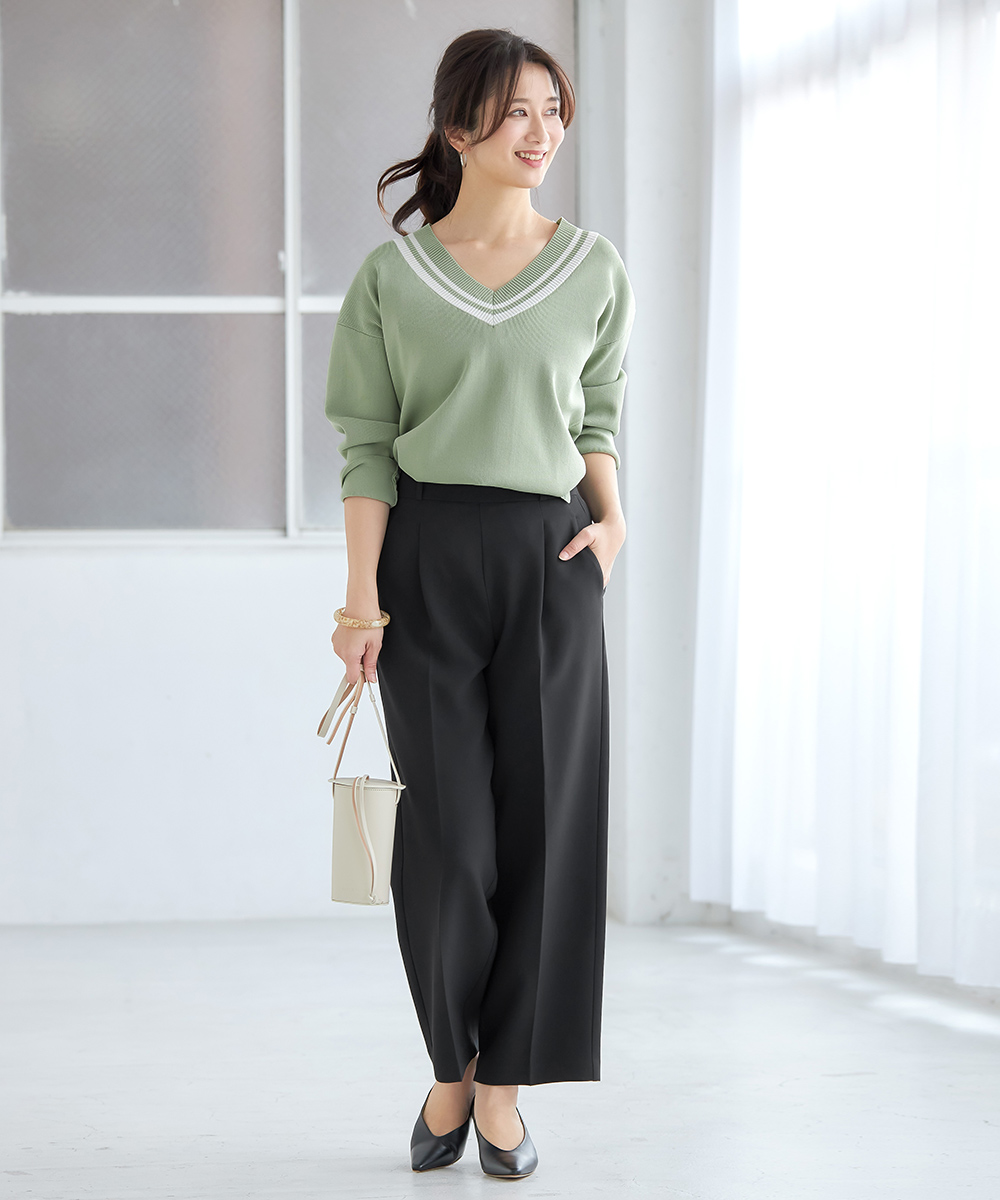 ★40%OFF★センタープレスブラックストレートパンツ | WEBストア | ファッションレンタル【EDIST. CLOSET】