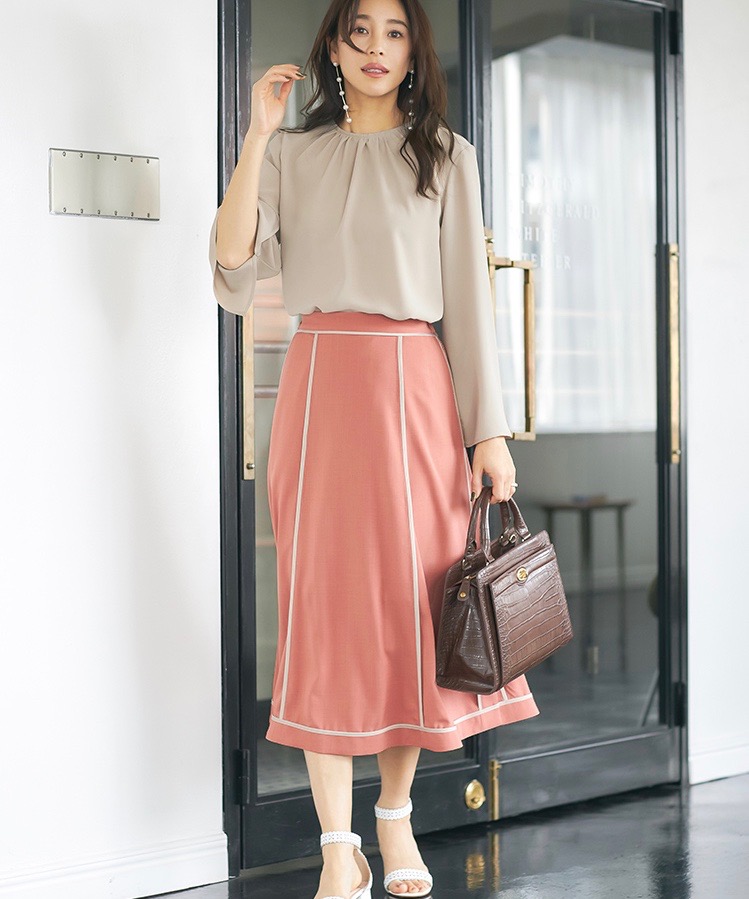 ★40％OFF★配色パイピングフレアスカート | WEBストア | ファッションレンタル【EDIST. CLOSET】