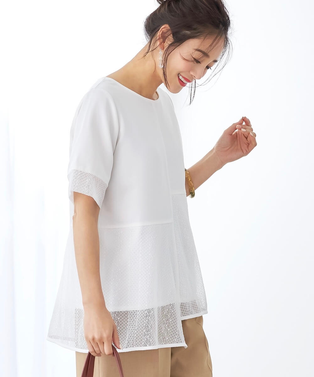 ★プライスダウン★50％OFF★アシンメトリーレース切替ブラウス | WEBストア | ファッションレンタル【EDIST. CLOSET】