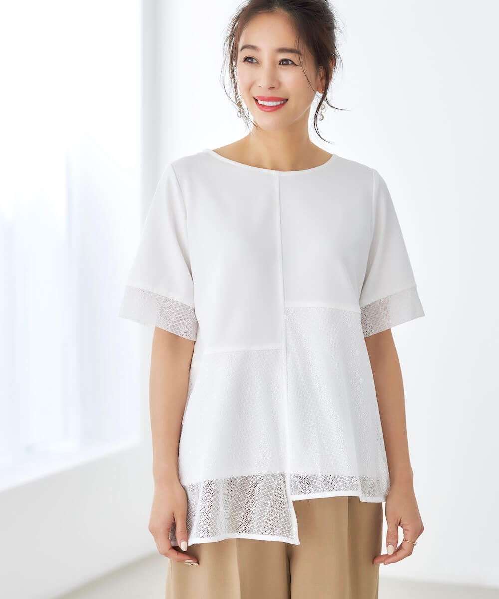 ★プライスダウン★50％OFF★アシンメトリーレース切替ブラウス | WEBストア | ファッションレンタル【EDIST. CLOSET】