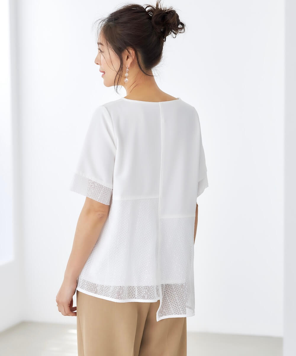 ★プライスダウン★50％OFF★アシンメトリーレース切替ブラウス | WEBストア | ファッションレンタル【EDIST. CLOSET】