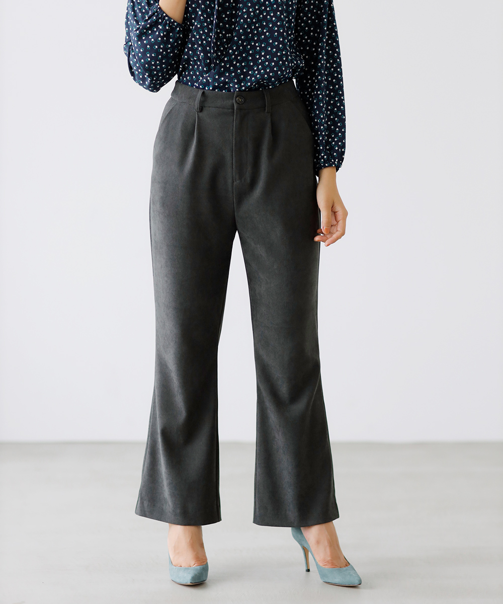 ★撮影サンプル特別価格★カーキ微起毛ストレッチフレアパンツ | WEBストア | ファッションレンタル【EDIST. CLOSET】