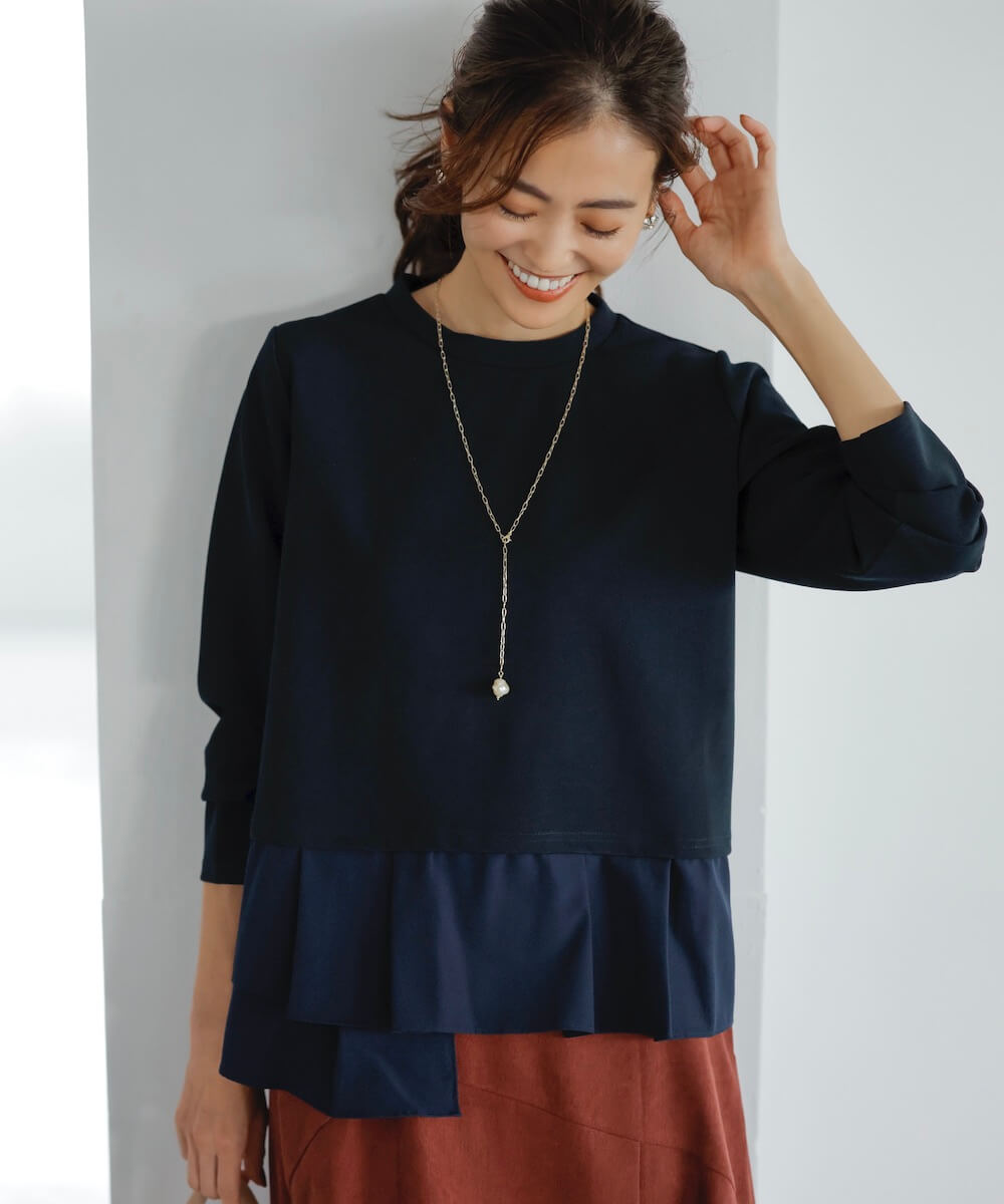 ★10％OFF★異素材ランダムヘムデザインプルオーバー | WEBストア | ファッションレンタル【EDIST. CLOSET】