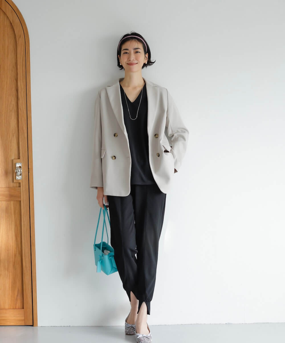 ★10％OFF★グレージュツイルダブルジャケット | WEBストア | ファッションレンタル【EDIST. CLOSET】