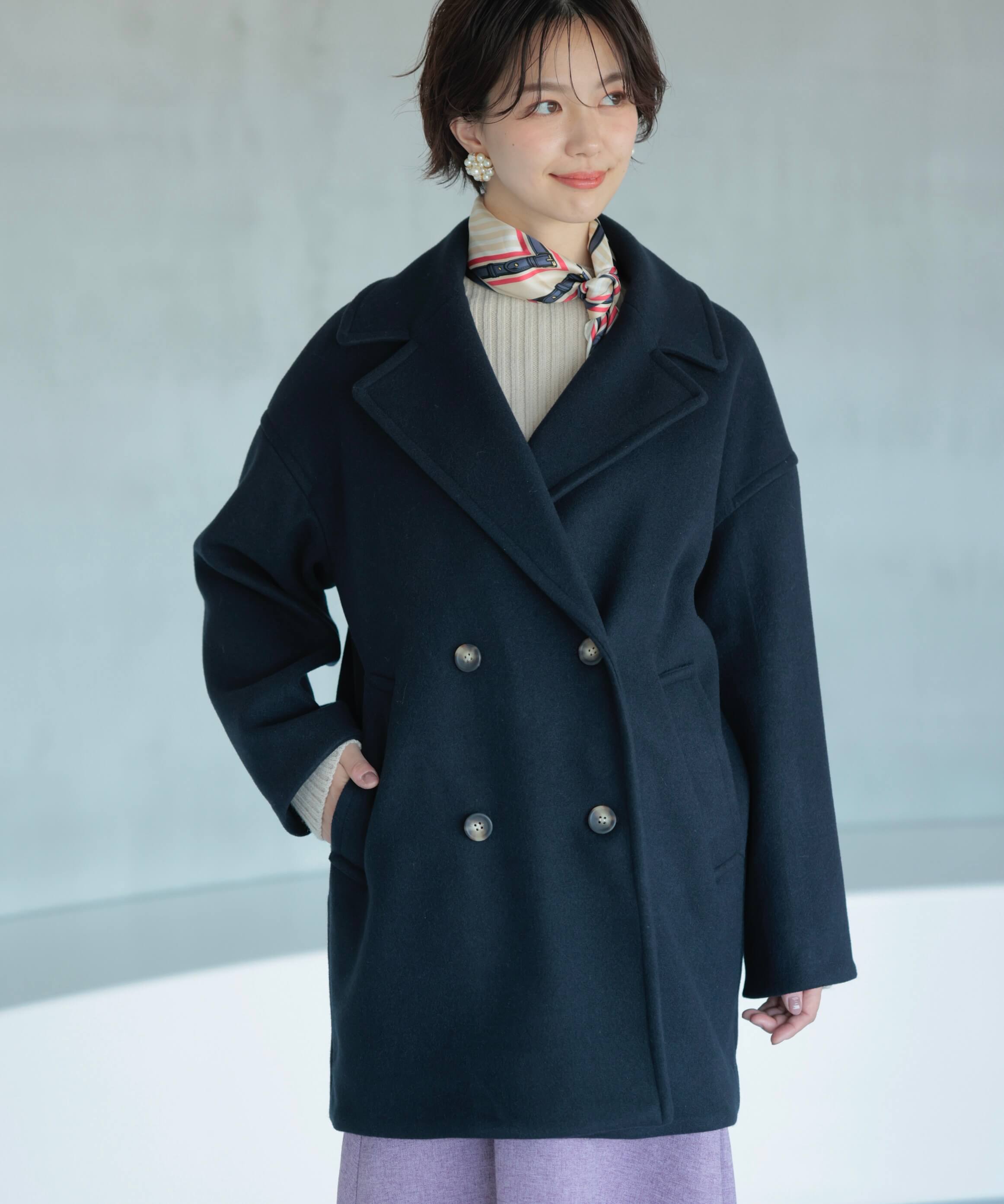 【冬から春の活躍アイテム】20％OFF・メルトンミドル丈Pコート | WEBストア | ファッションレンタル【EDIST. CLOSET】
