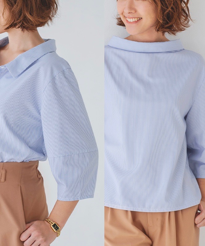 ★アウトレット特別価格★2WAYストライプブラウス | WEBストア | ファッションレンタル【EDIST. CLOSET】