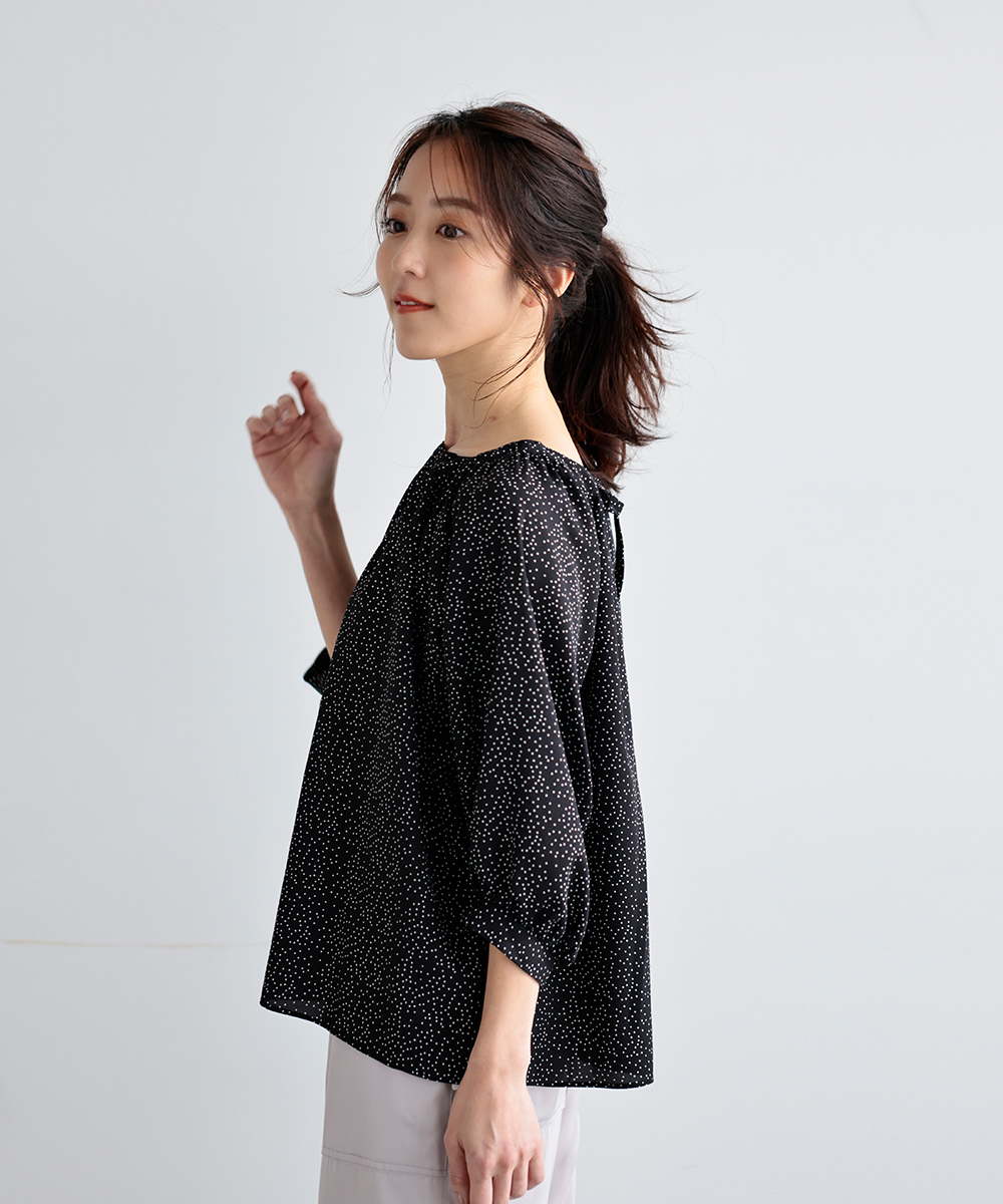 ★10％OFF★ランダムドットギャザーブラウス | WEBストア | ファッションレンタル【EDIST. CLOSET】