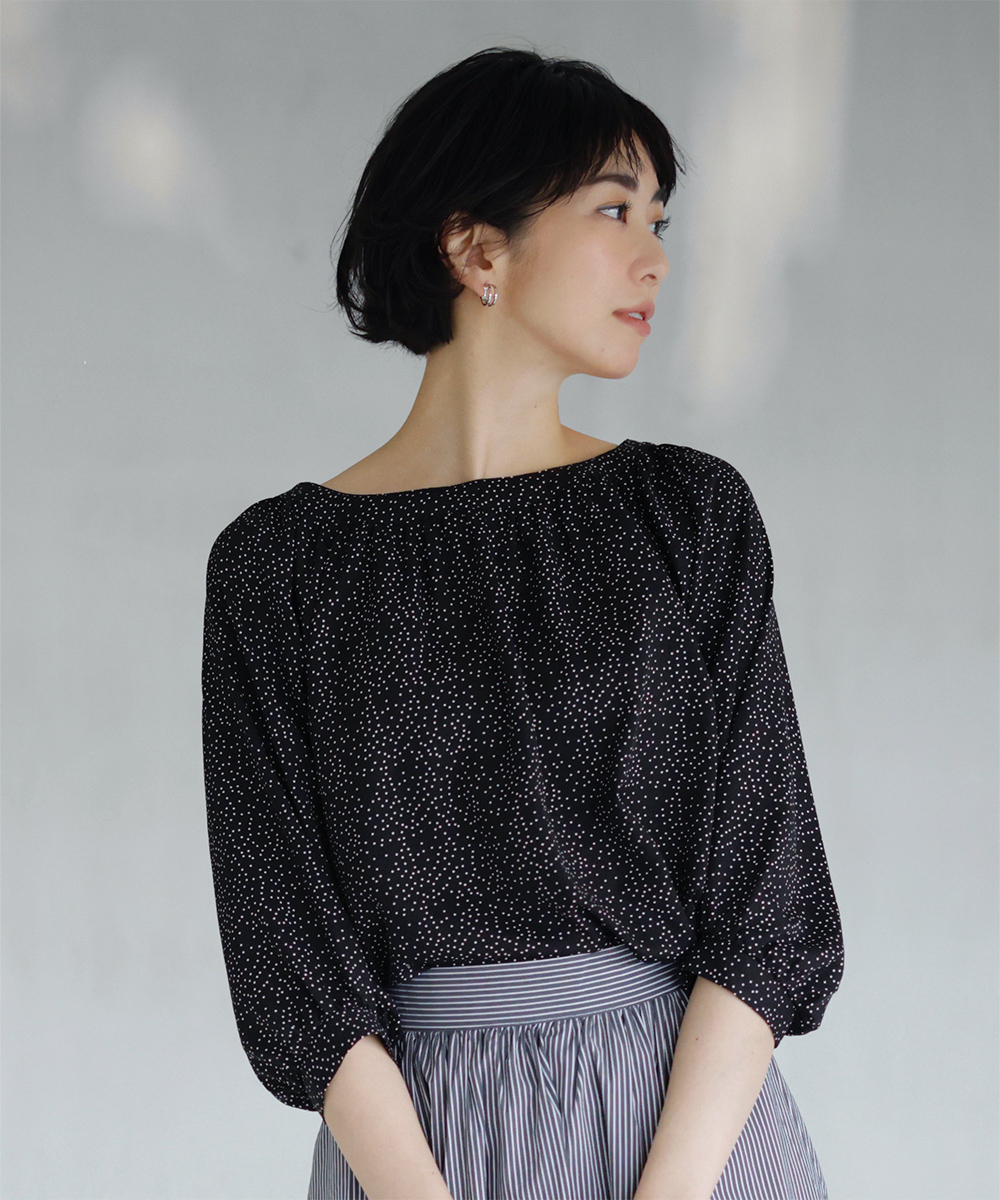 ★10％OFF★ランダムドットギャザーブラウス | WEBストア | ファッションレンタル【EDIST. CLOSET】