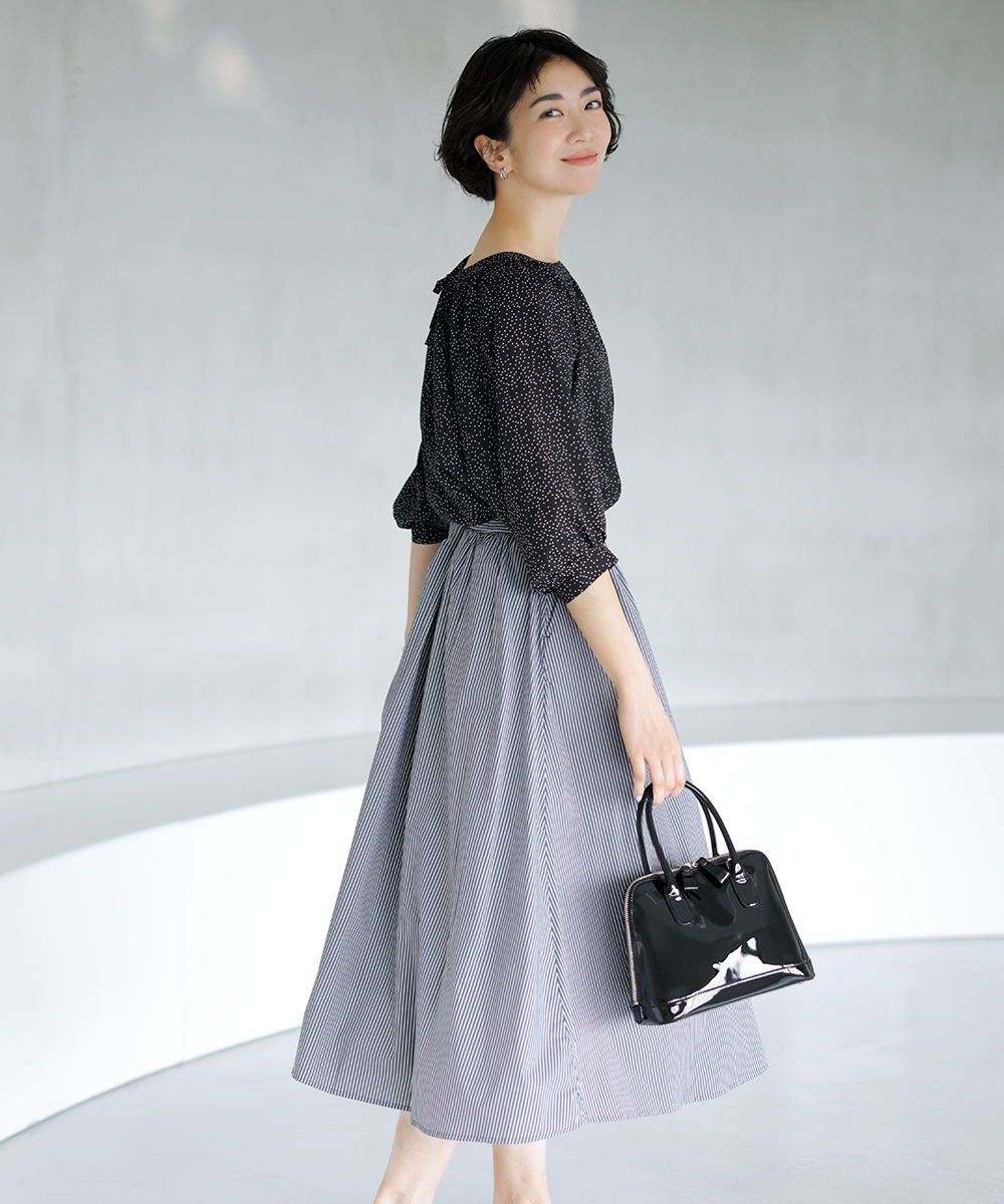 ★10％OFF★ランダムドットギャザーブラウス | WEBストア | ファッションレンタル【EDIST. CLOSET】