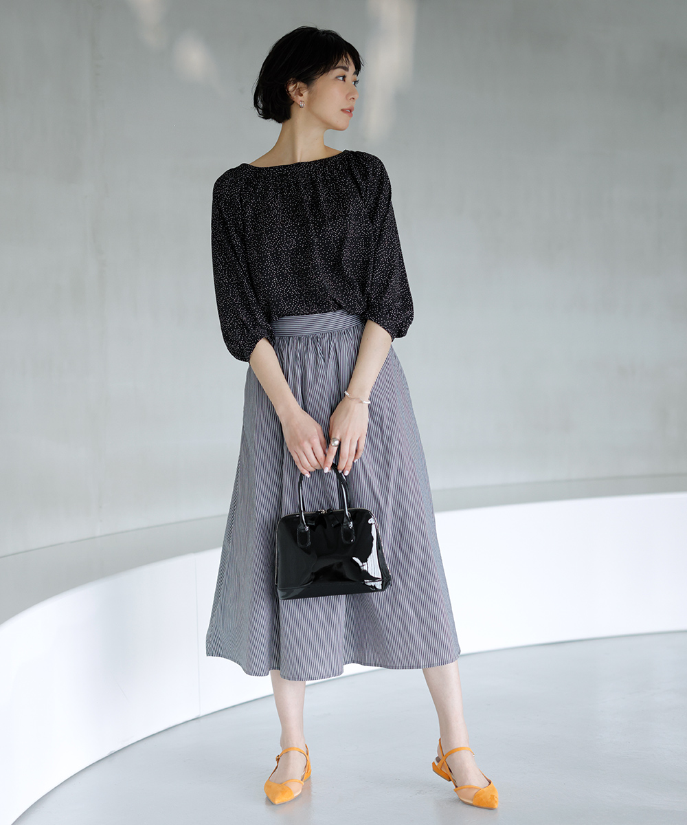 ★10％OFF★ランダムドットギャザーブラウス | WEBストア | ファッションレンタル【EDIST. CLOSET】