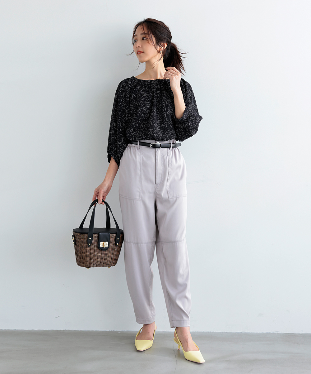 ★10％OFF★ランダムドットギャザーブラウス | WEBストア | ファッションレンタル【EDIST. CLOSET】