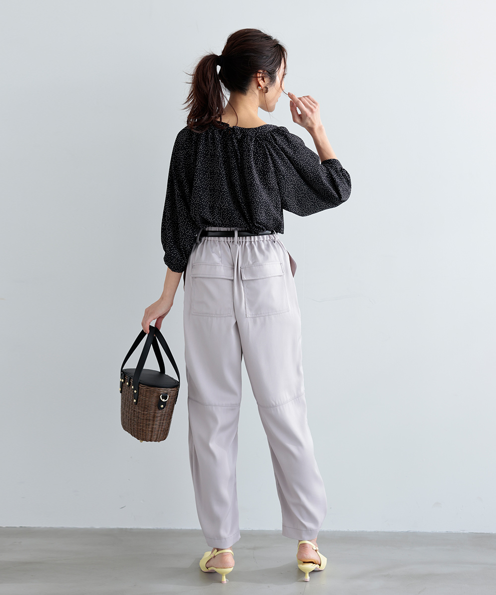 ★10％OFF★ランダムドットギャザーブラウス | WEBストア | ファッションレンタル【EDIST. CLOSET】