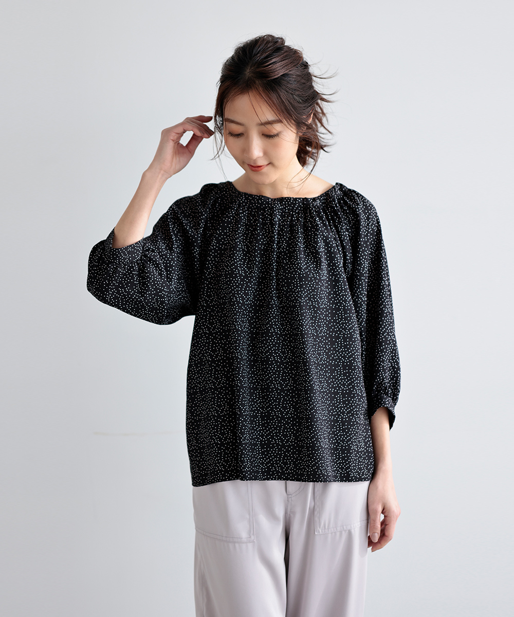 ★10％OFF★ランダムドットギャザーブラウス | WEBストア | ファッションレンタル【EDIST. CLOSET】