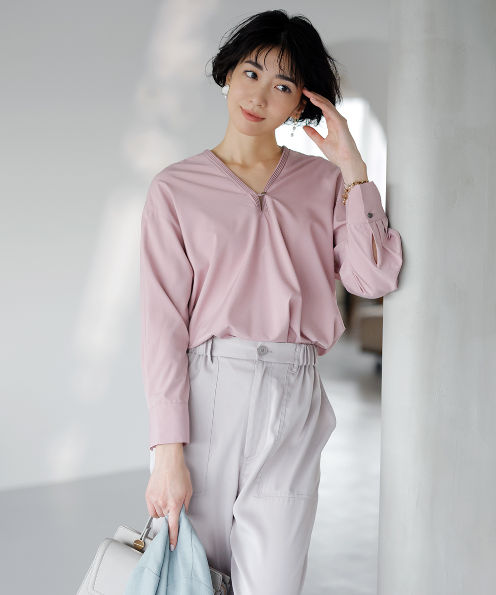 ★10％OFF★ピンタックVネックスキッパーブラウス | WEBストア | ファッションレンタル【EDIST. CLOSET】