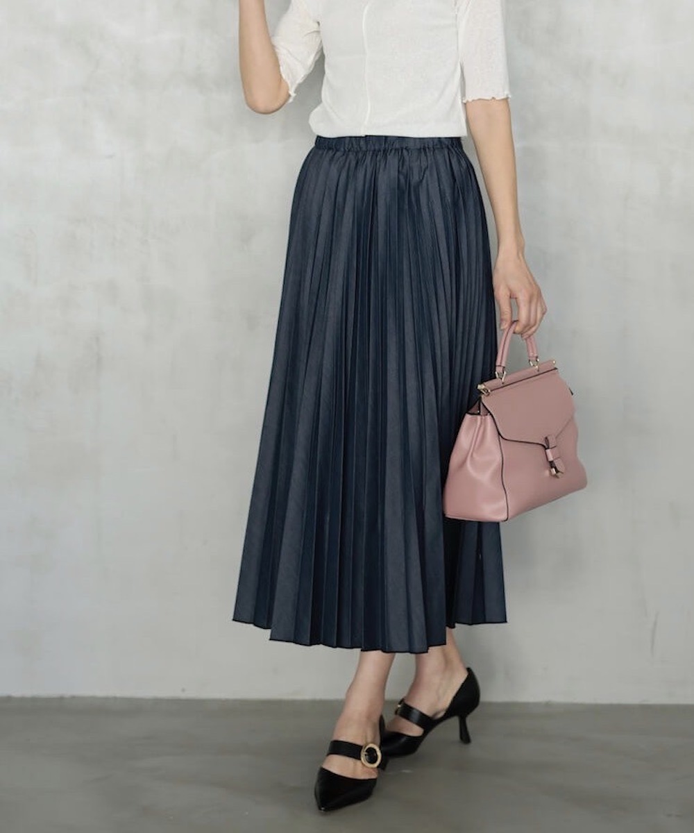 ★50％OFF★インディゴブルーデニムプリーツスカート | WEBストア | ファッションレンタル【EDIST. CLOSET】
