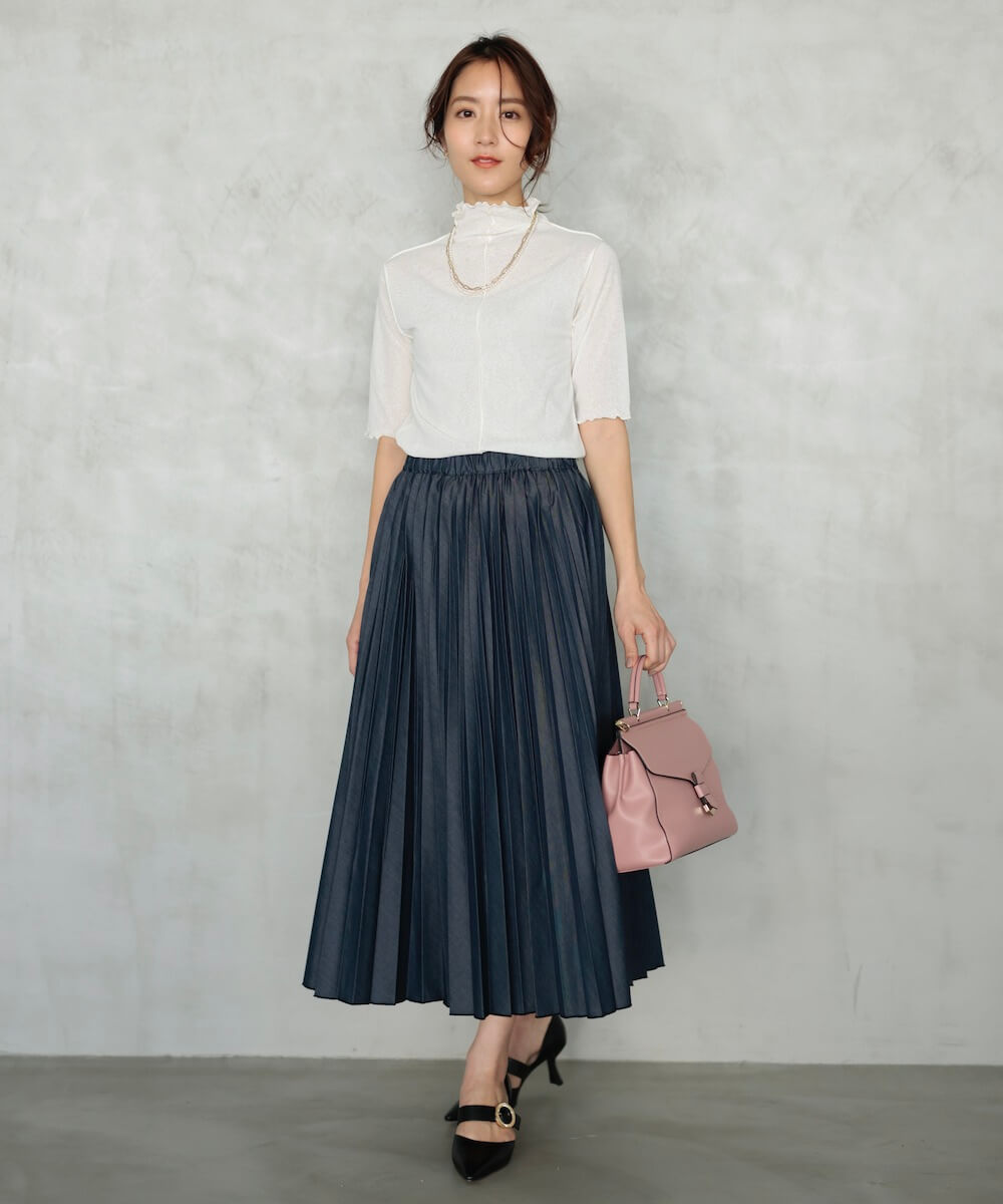 ★50％OFF★インディゴブルーデニムプリーツスカート | WEBストア | ファッションレンタル【EDIST. CLOSET】