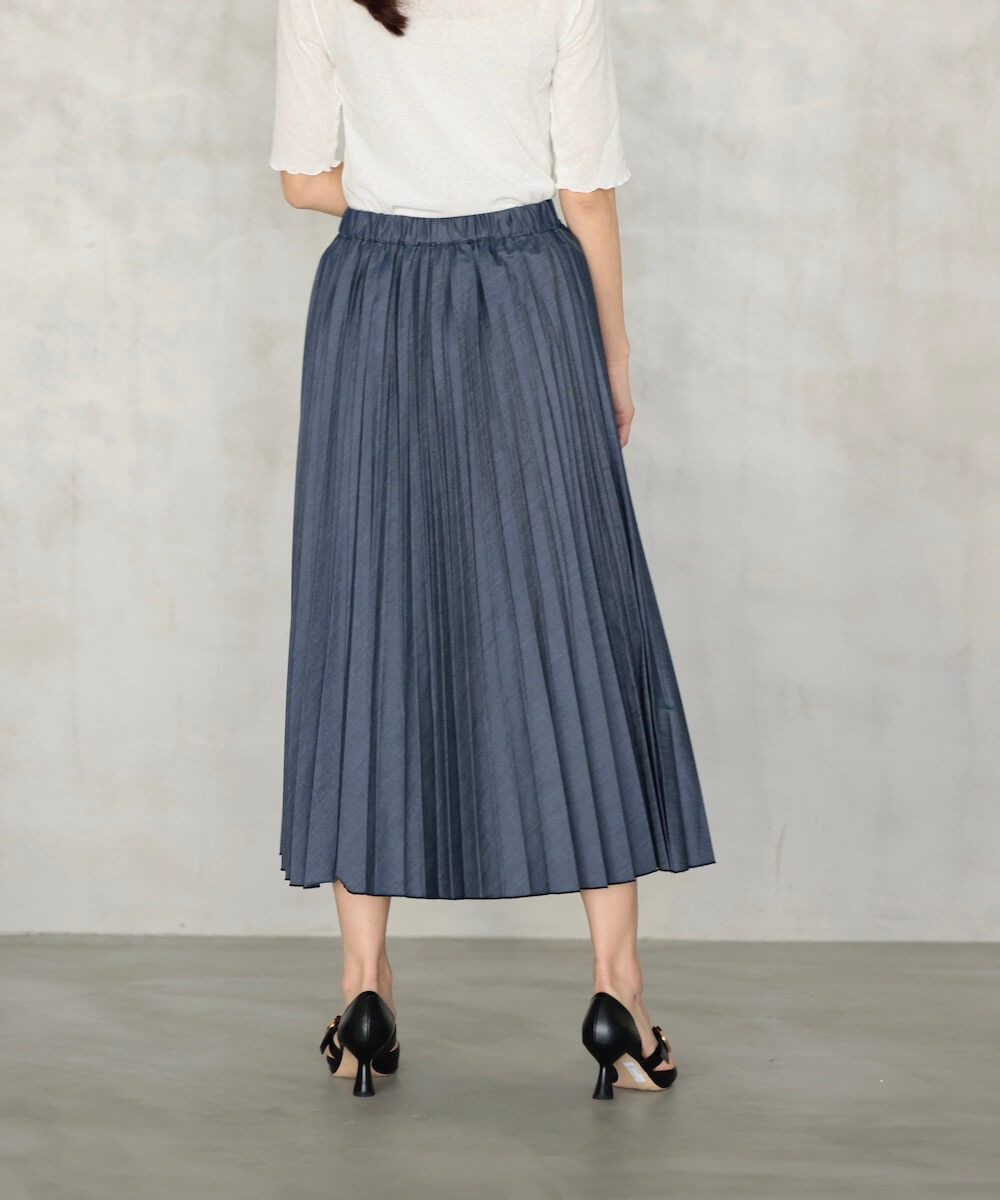 ★50％OFF★インディゴブルーデニムプリーツスカート | WEBストア | ファッションレンタル【EDIST. CLOSET】