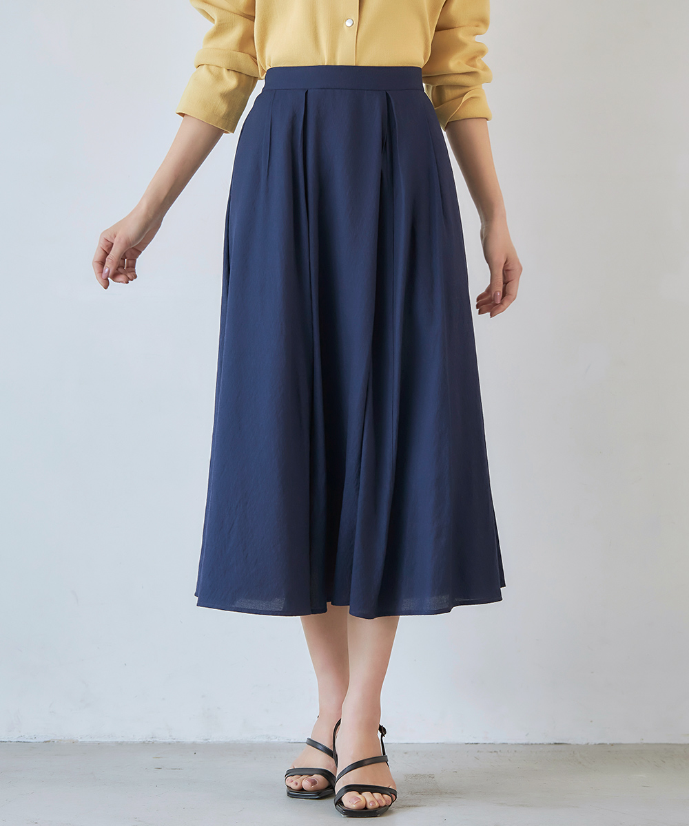 ★10％OFF★ネイビーブルータックフレアスカート | WEBストア | ファッションレンタル【EDIST. CLOSET】