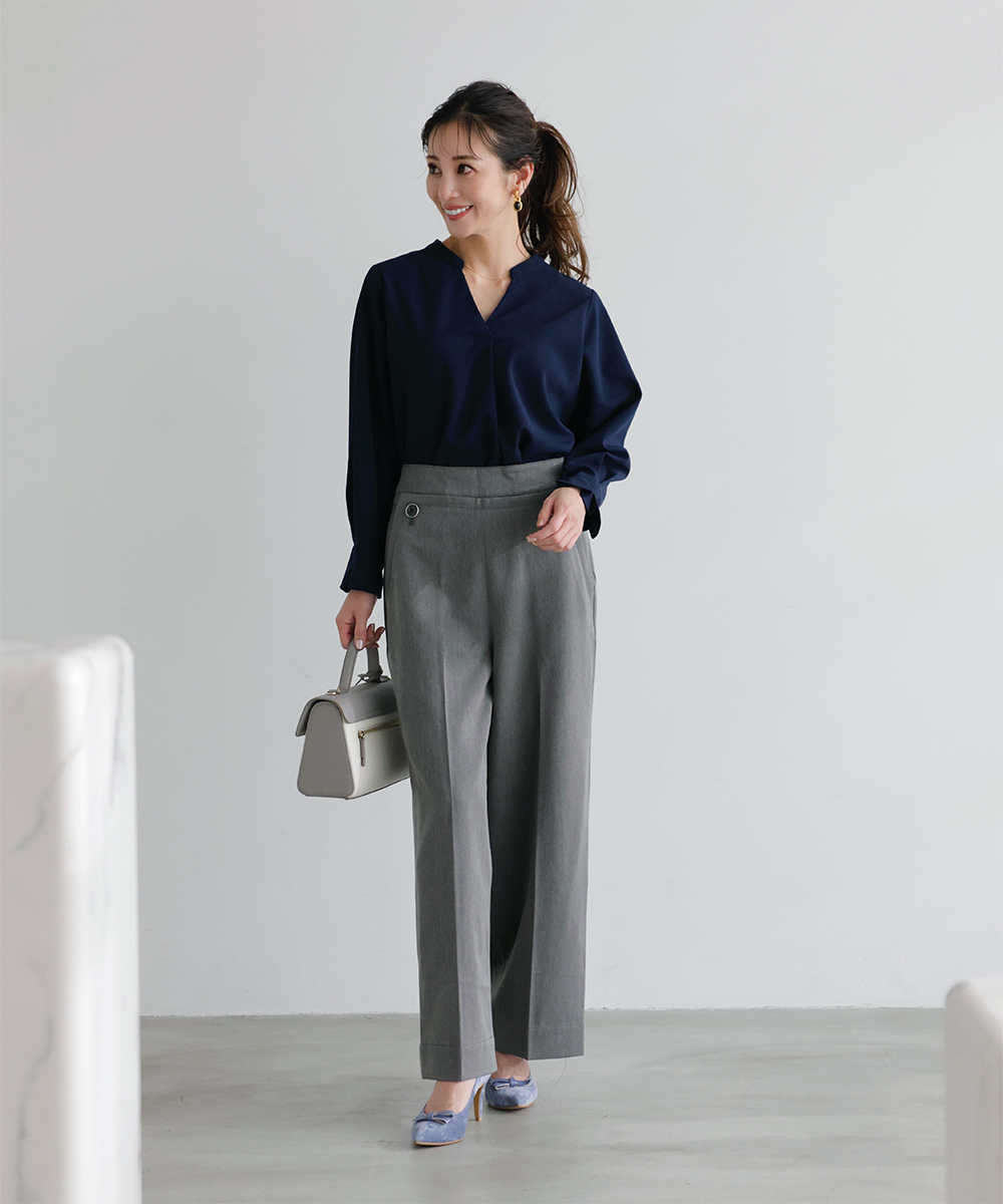 ★Mサイズ再入荷★40％OFF★サイドボタン付きグレーワイドパンツ | WEBストア | ファッションレンタル【EDIST. CLOSET】